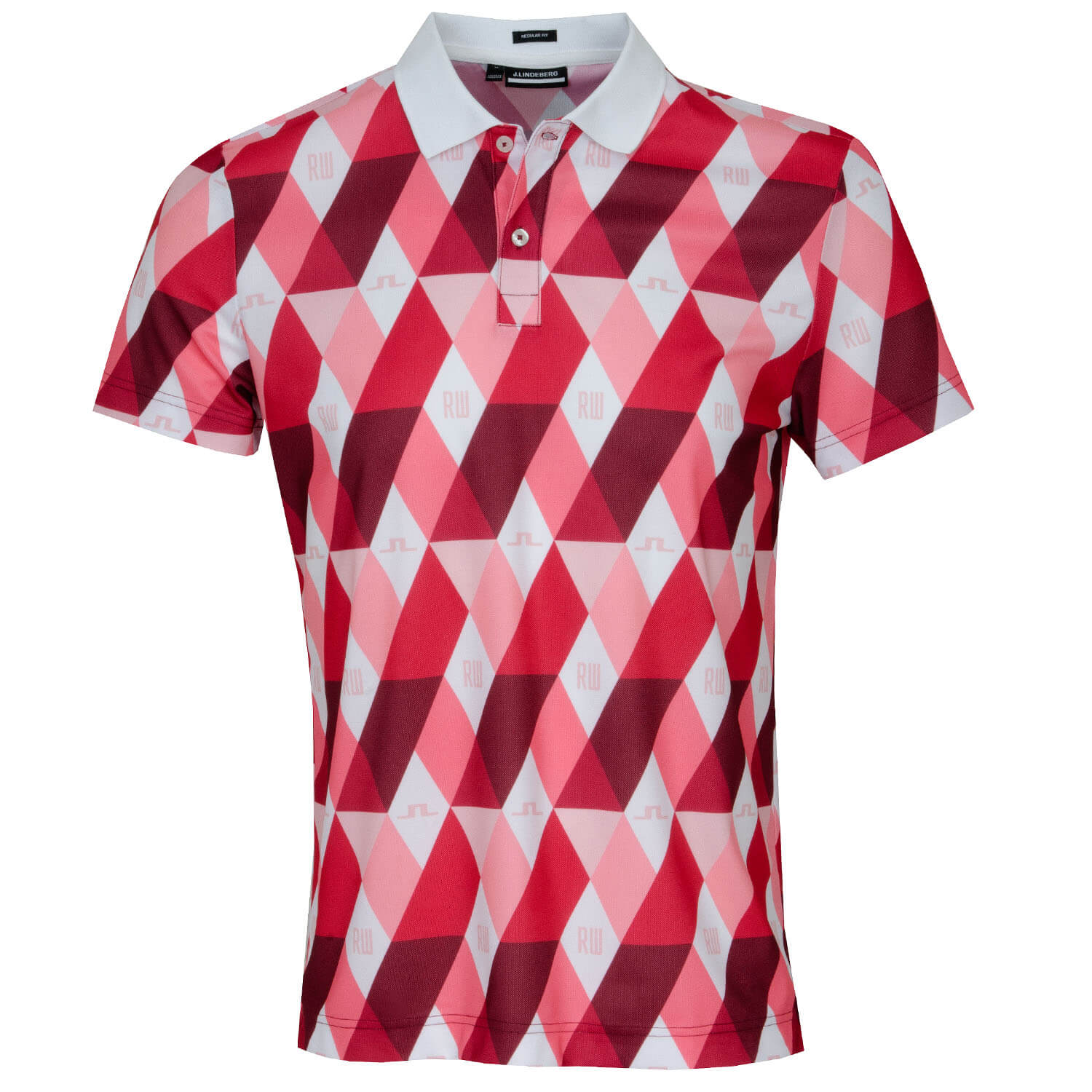 J Lindeberg x Robbie Williams Parker Argyle Printed Golf Polo Shirt